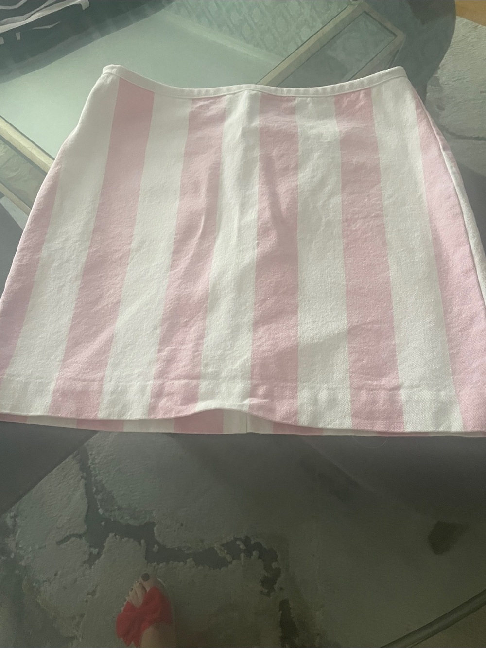 Madewell Pink and White Vertical Stripe Mini Skirt
